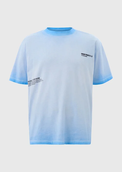 Blue Washed Slogan T-Shirt - S Image 4