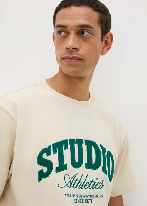 Ecru Varsity Studio Athletics T-Shirt - S Image 2