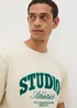 Ecru Varsity Studio Athletics T-Shirt - S Image 2