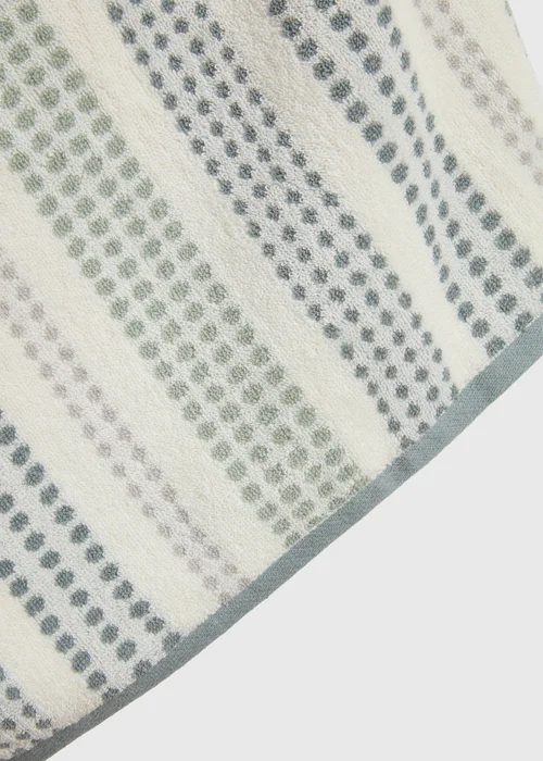 Cream Spot Striped Jacquard Towel - Hand Towel Image 2