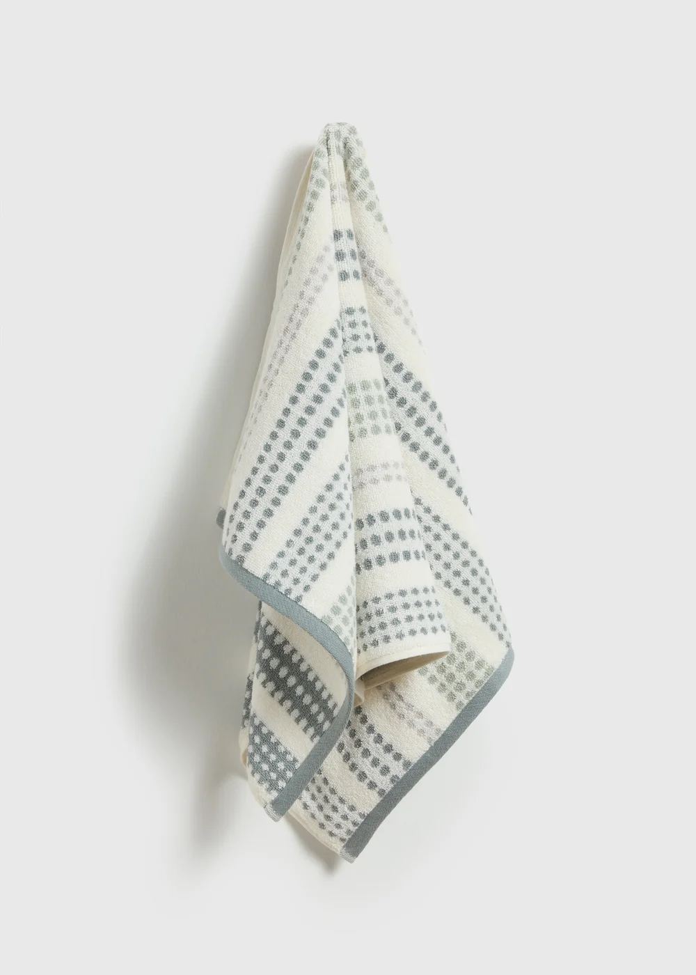 Cream Spot Striped Jacquard Towel - Hand Towel Image 1