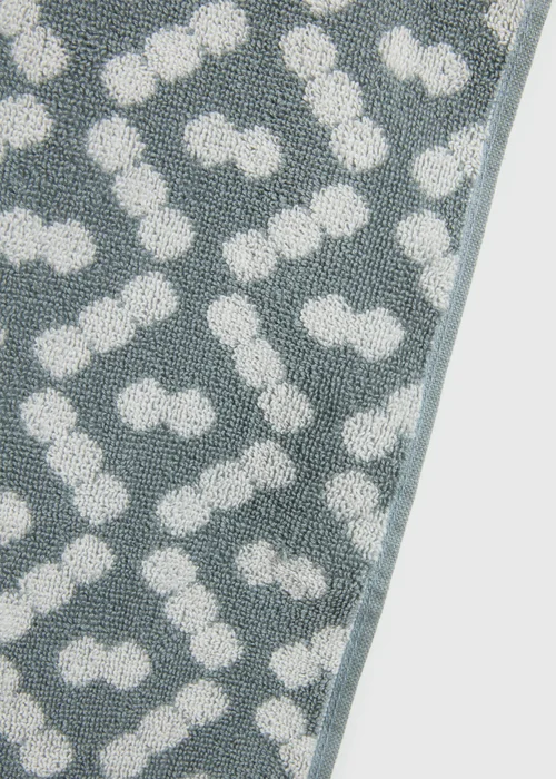 Duck Egg Geometric Jacquard Towel - Bath Towel Image 2