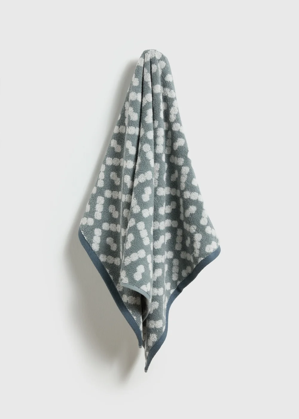 Duck Egg Geometric Jacquard Towel - Bath Towel Image 1