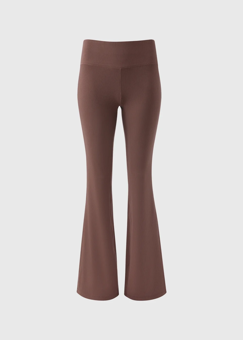 Souluxe Brown Ribbed Flared Leggings - 8 Image 3
