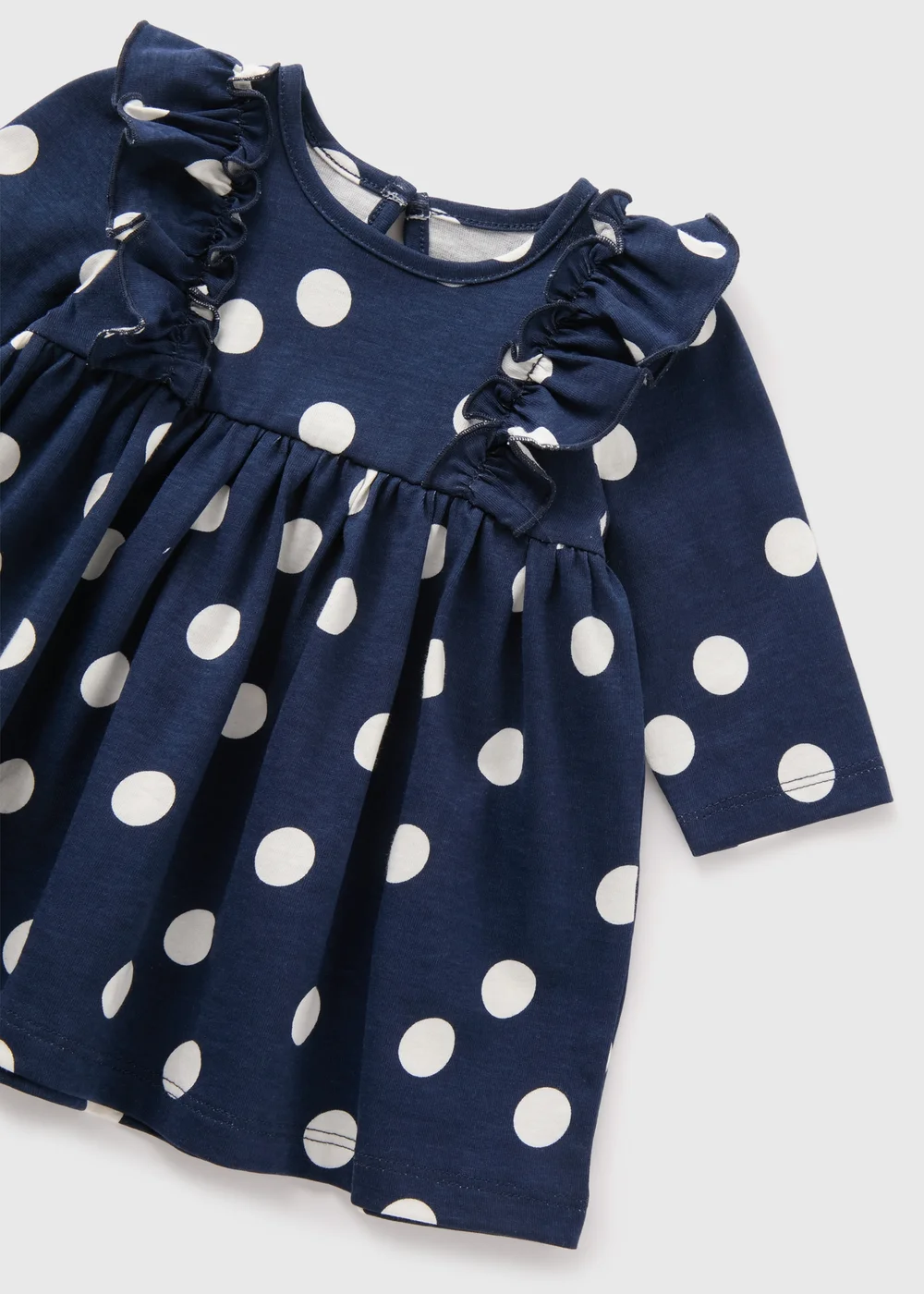 Baby Navy Spot Dress (Newborn-23mths) - 0-3 months Image 2