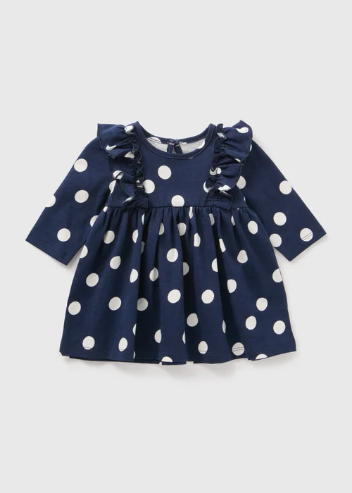 Baby Navy Spot Dress (Newborn-23mths) - 0-3 months Image 1