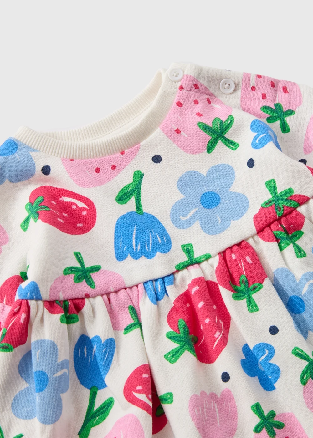 Cream Baby Strawberry Print Sweater Dress (Newborn-23mths) - 0-3 months Image 2