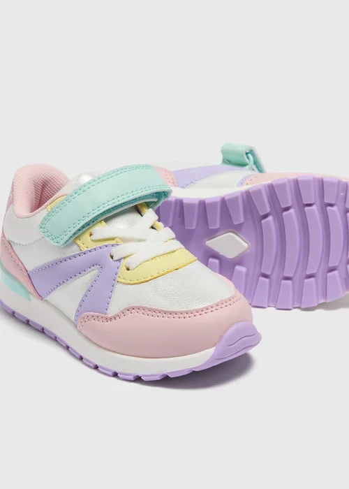 Girls Multicolour Retro Trainers (Younger 4-12) - 6 Infant Image 2