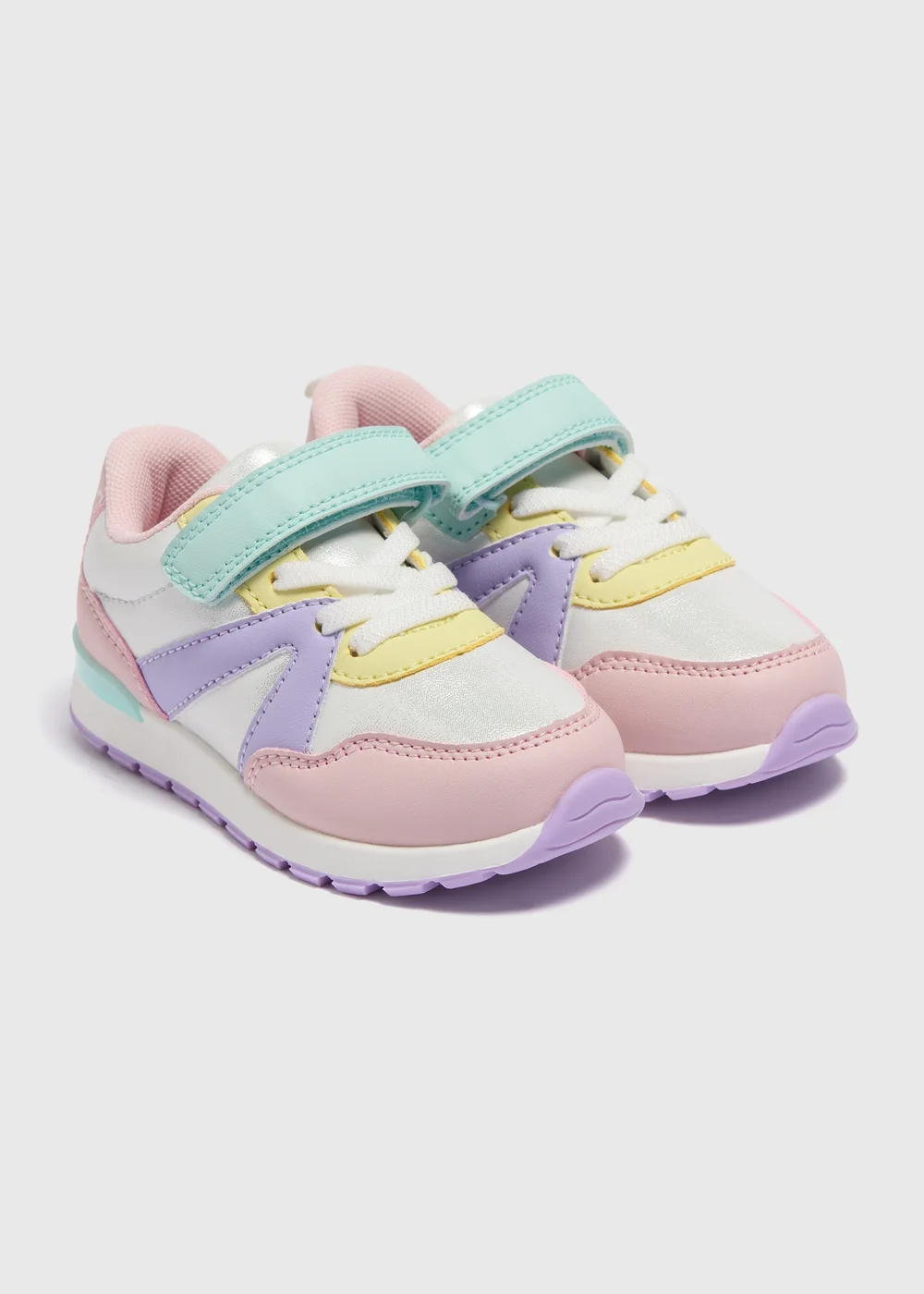 Girls Multicolour Retro Trainers (Younger 4-12) - 6 Infant Image 1