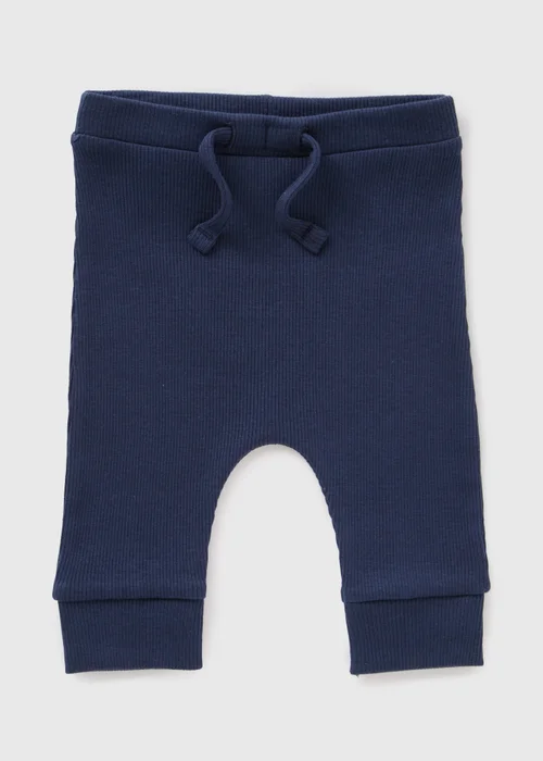 Baby Navy Rib Leggings (Newborn-23mths) - 9-12 months Image 1