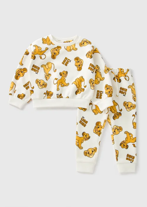 The Lion King Kids Cream Simba Sweatshirt & Jogging Bottoms Set (1-7yrs) - 1 half year to 2 Image 1