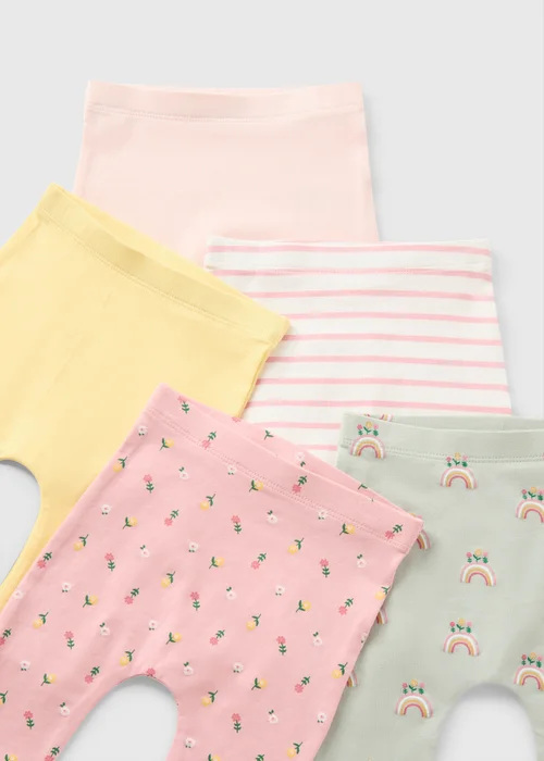 Baby Multicolour Floral Leggings (Newborn-23mths) - 9-12 months Image 2