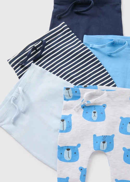 5 Pack Baby Blue Bear Leggings (Newborn-23mths) - 9-12 months Image 2