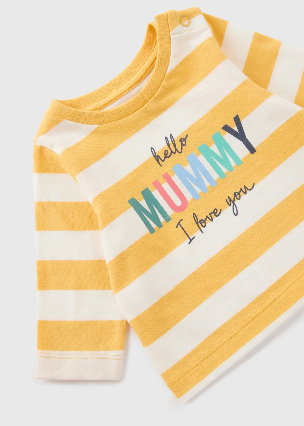 Baby Yellow Stripe Mummy Long Sleeve Top (Newborn-23mths) - 0-3 months Image 2