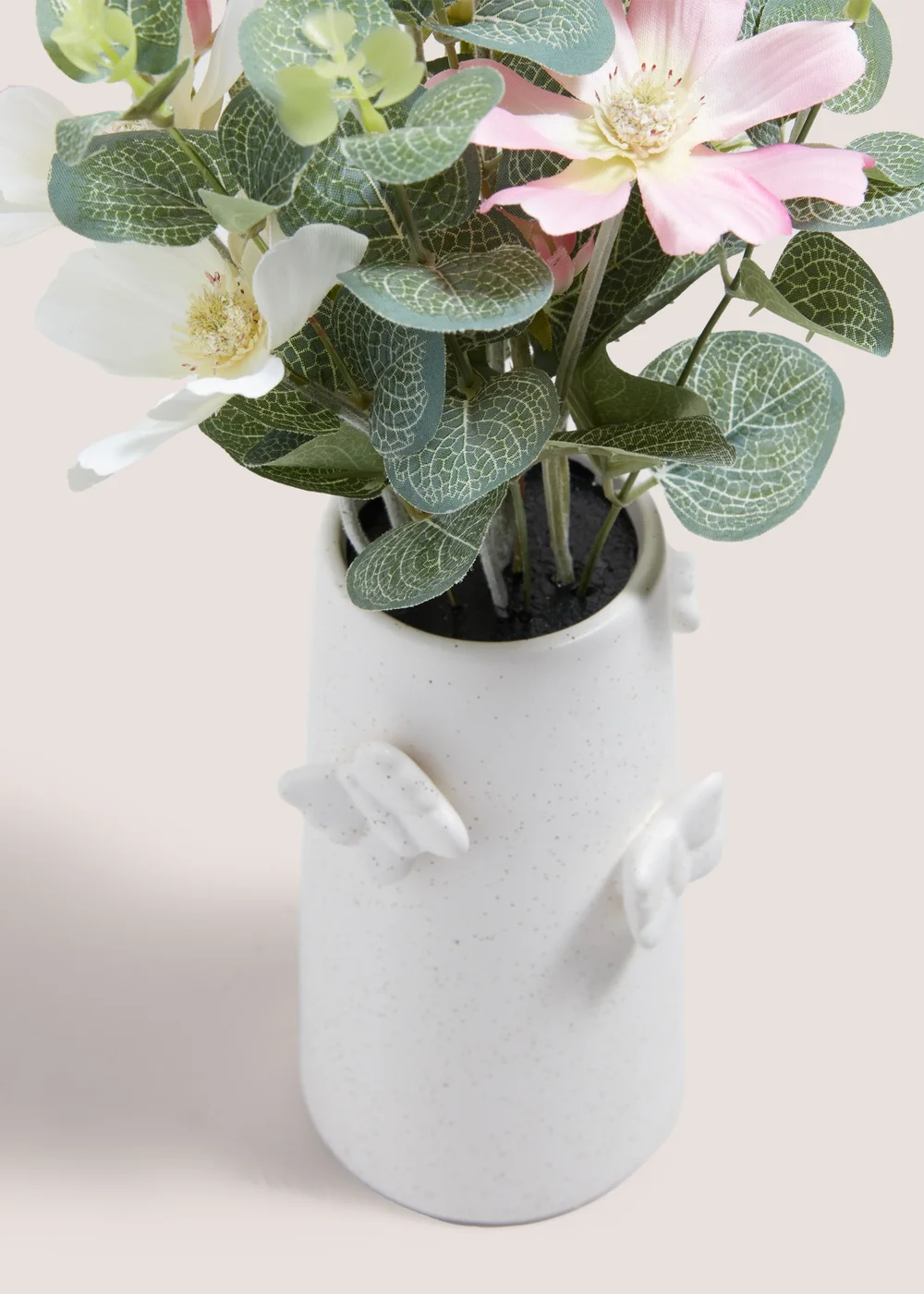 Pink Flower In Bufferfly Vase Image 2