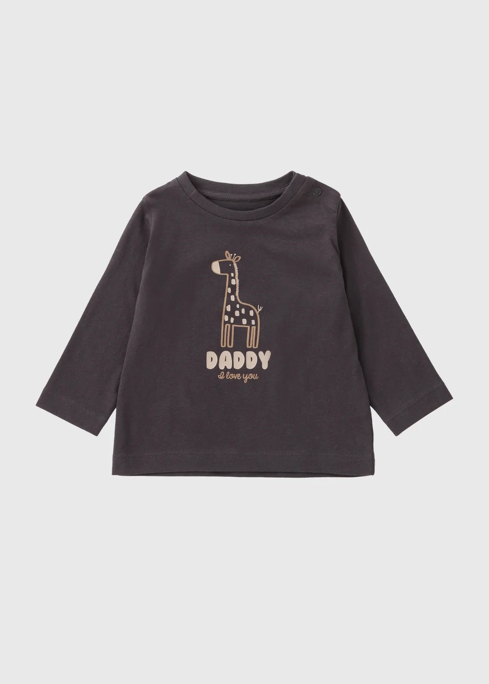 Baby Charcoal Giraffe Daddy Long Sleeve Top (Newborn-23mths) - 0-3 months Image 1