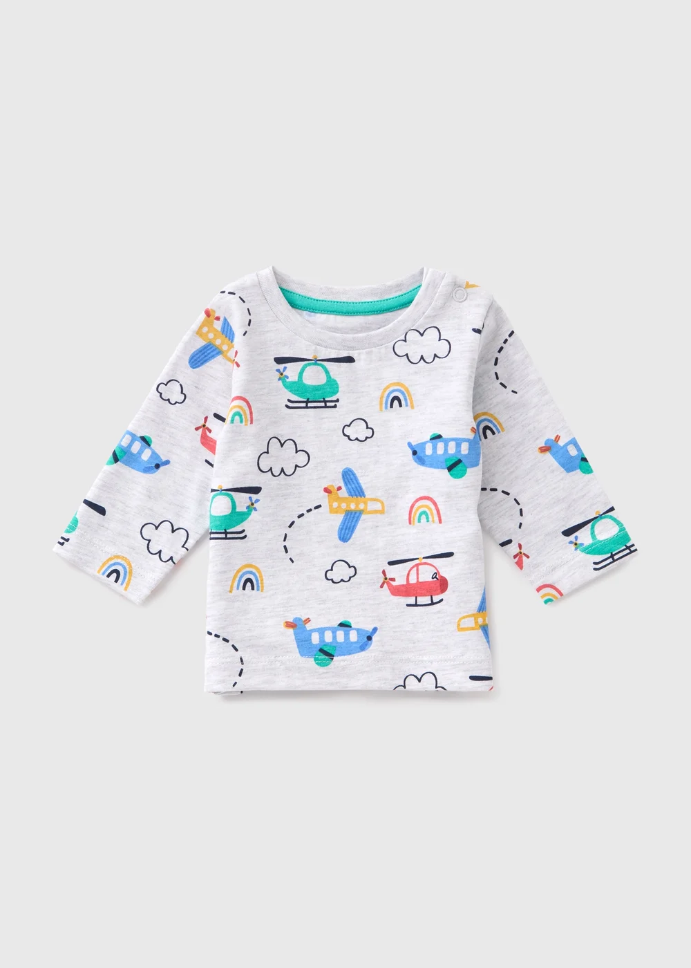 Baby Grey Transport Long Sleeve Top (Newborn-23mths) - 0-3 months Image 1