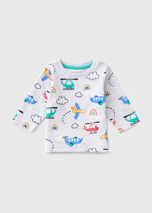 Baby Grey Transport Long Sleeve Top (Newborn-23mths) - 0-3 months Image 1