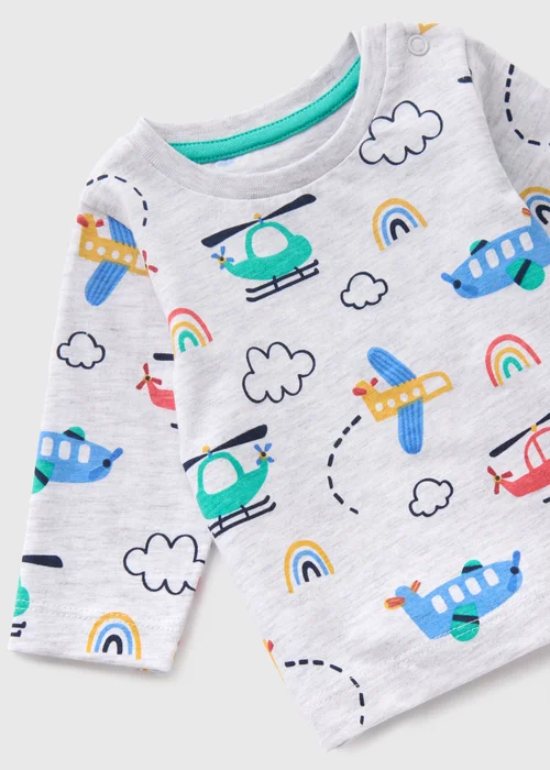 Baby Grey Transport Long Sleeve Top (Newborn-23mths) - 0-3 months Image 2