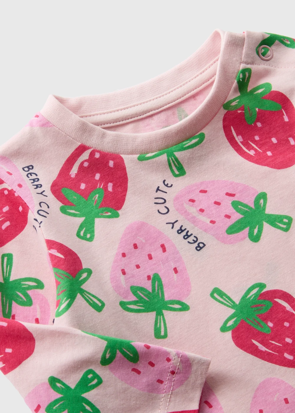 Baby Pink Strawberry Long Sleeve Top (Newborn-23mths) - 0-3 months Image 2