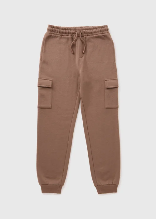 Boys Brown Cargo Jogging Bottoms (7-15yrs) - 8 Yrs Image 1