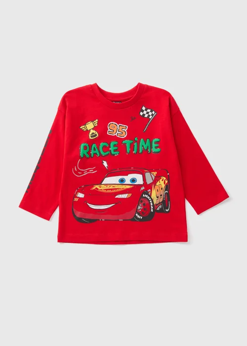 Cars Boys Red Lightning McQueen Long Sleeve Top (1-7yrs) - 1-1.5 Yrs Image 1