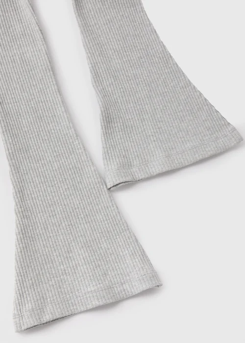 Girls Grey Ribbed Flared Leggings (7-15yrs) - 8 Yrs Image 2