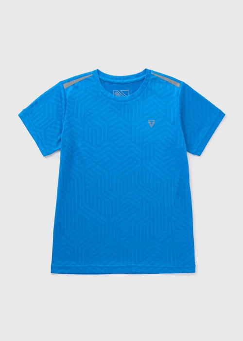 Boys Blue Jacquard Sports T-Shirt (7-15yrs) - 7 Yrs Image 1