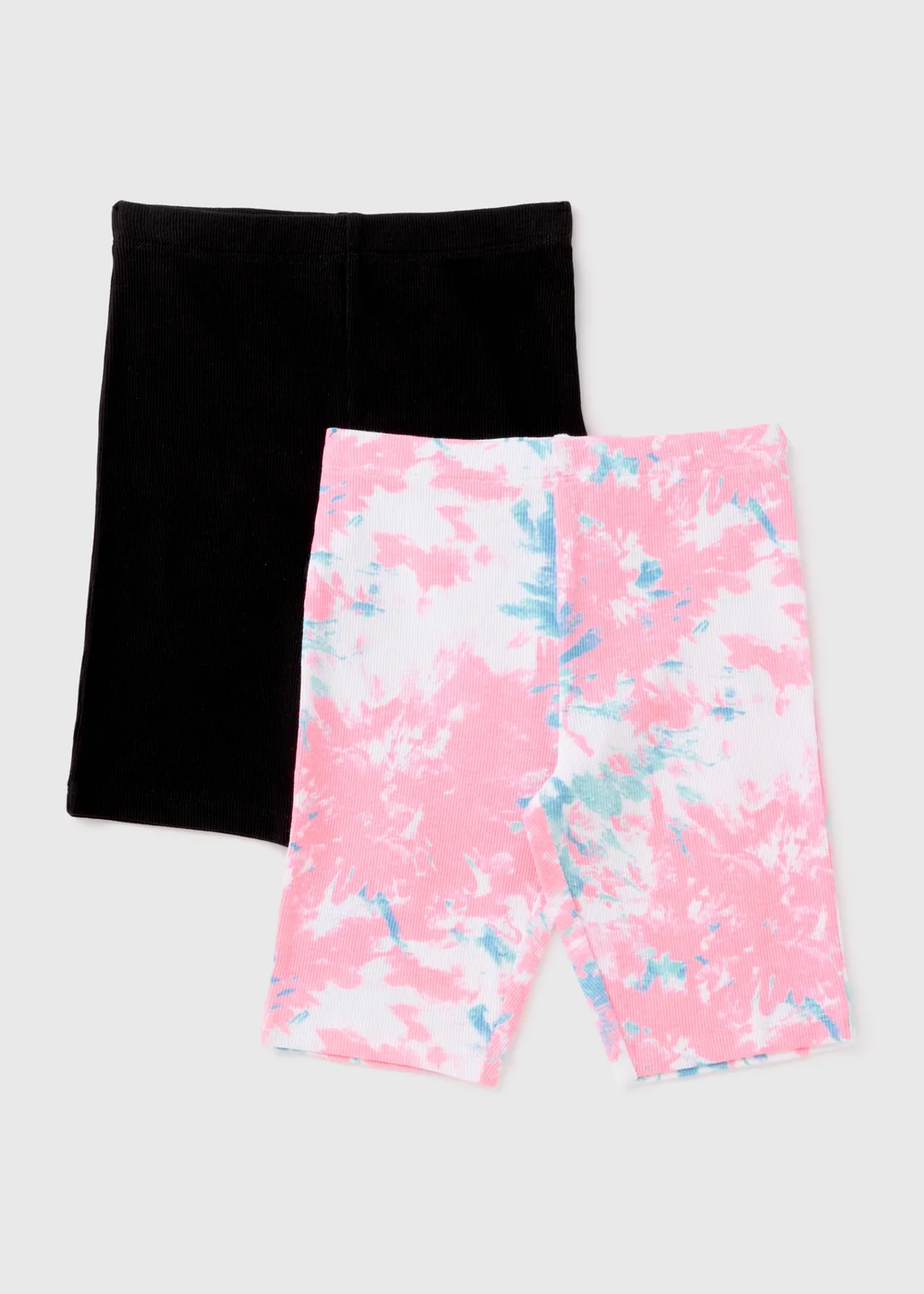 2 Pack Girls Multicolour Cycling Shorts (7-15yrs) - 8 Yrs Image 1