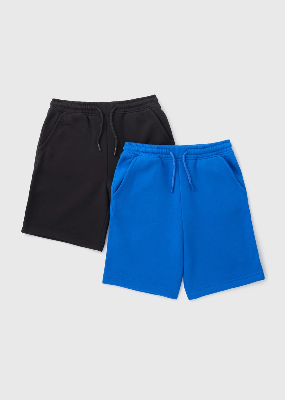 2 Pack Boys Blue & Black Jogger Shorts (7-15yrs) - 8 Yrs Image 1
