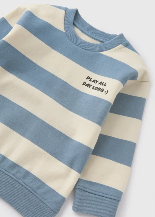 Boys Blue Wide Stripe Sweatshirt (1-7yrs) - 1-1.5 Yrs Image 2