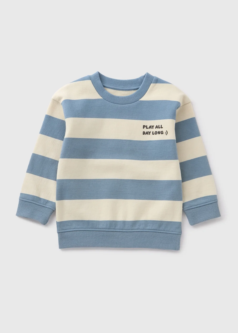 Boys Blue Wide Stripe Sweatshirt (1-7yrs) - 1-1.5 Yrs Image 1