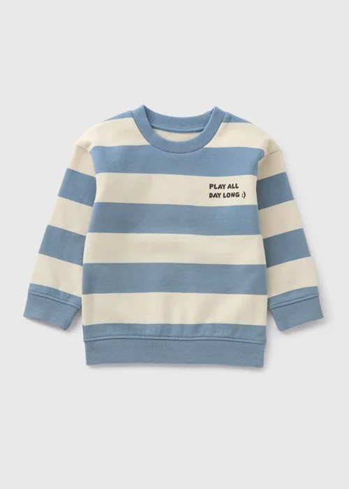 Boys Blue Wide Stripe Sweatshirt (1-7yrs) - 1-1.5 Yrs Image 1