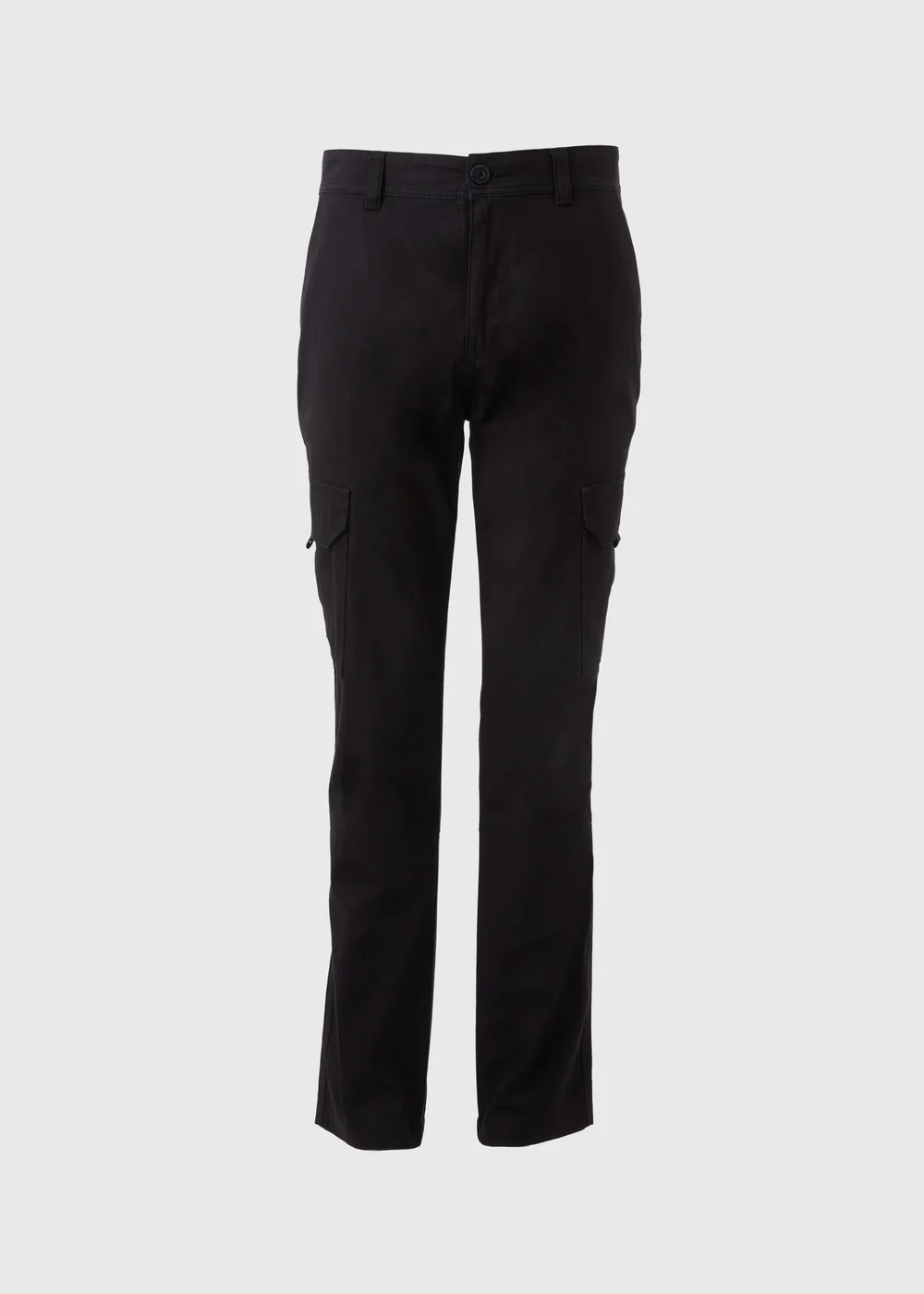 Black Basic Cargo Trousers - 30 Waist Regular Image 3