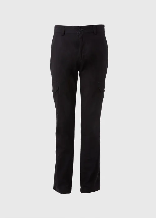 Black Basic Cargo Trousers - 30 Waist Regular Image 3