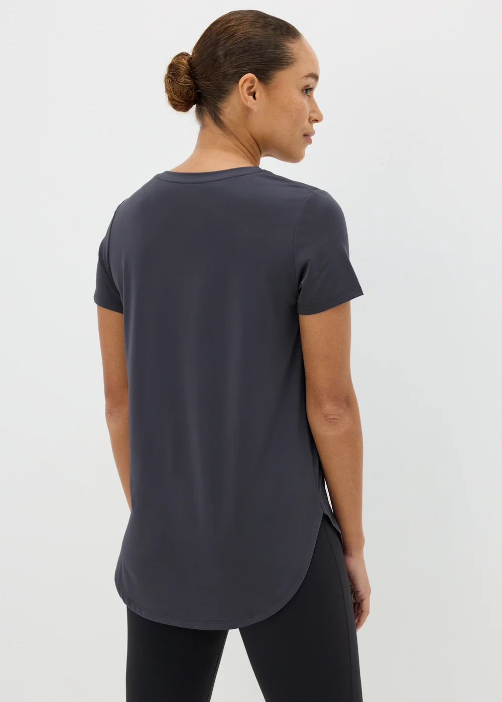 Souluxe Dark Grey Longline T-Shirt - S Image 2