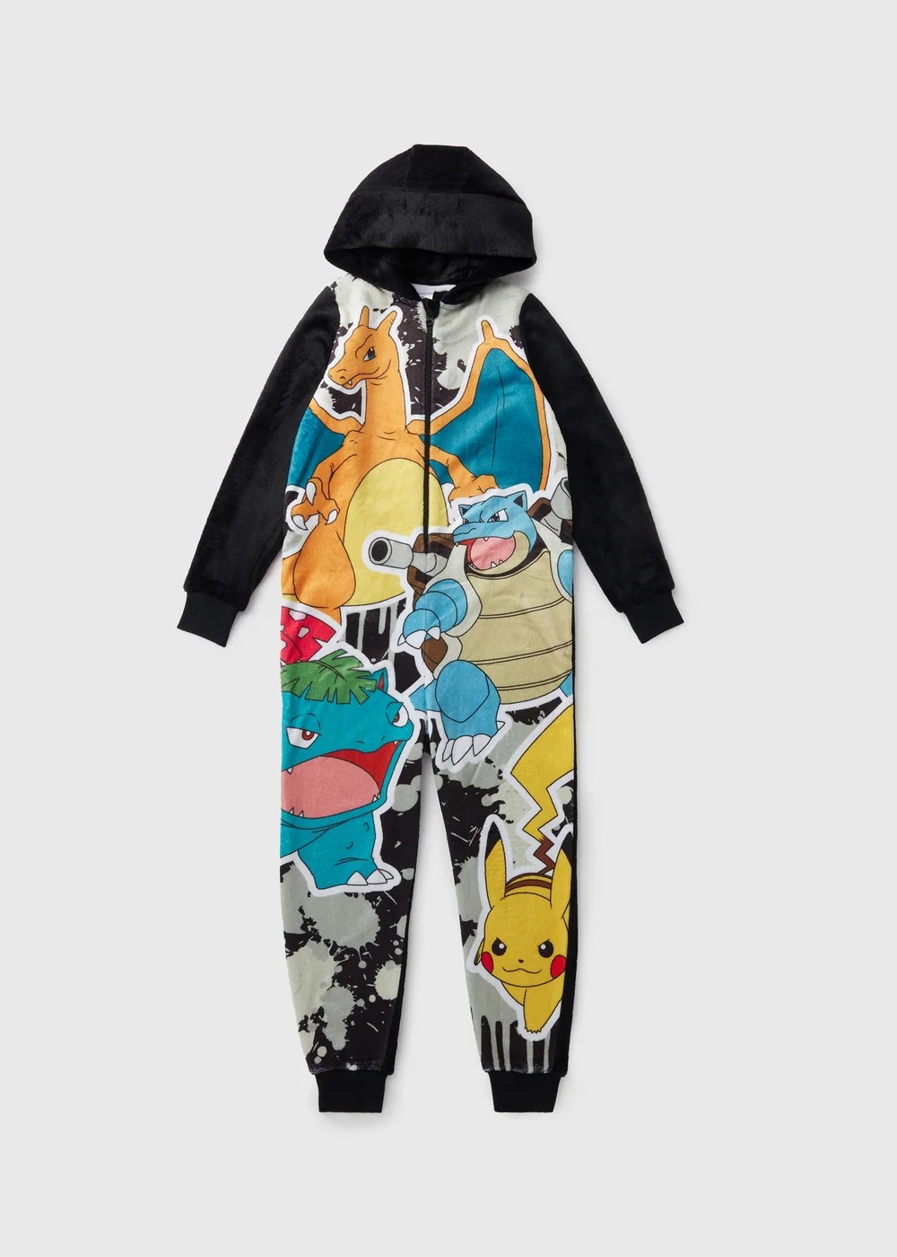 Pokemon Boys Black Onesie (7-13yrs) - Age 7 Years Image 1