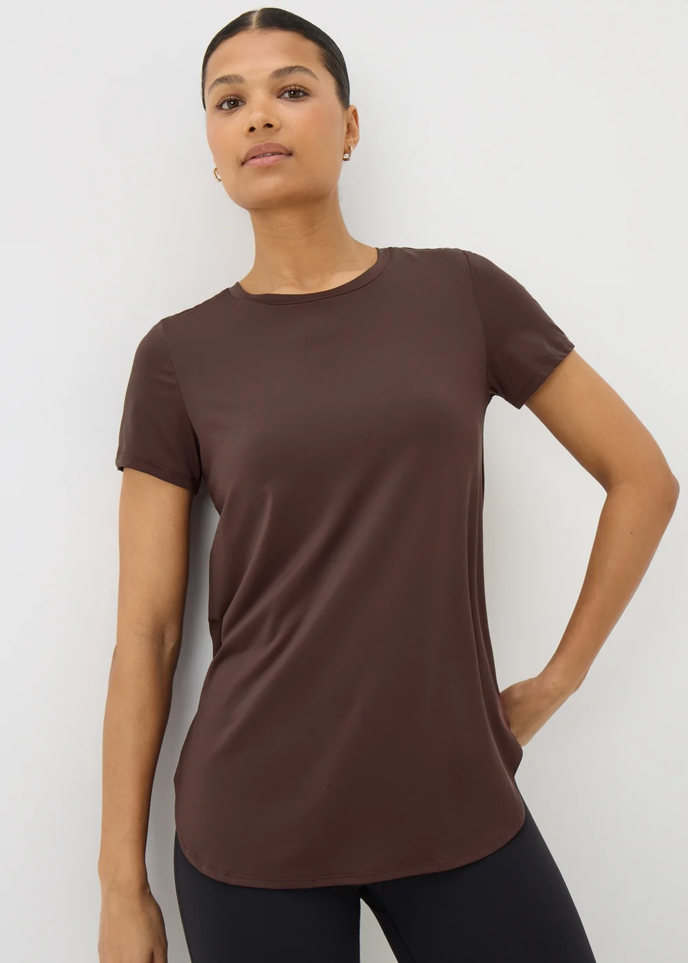 Souluxe Brown Longline T-Shirt - Small Image 1