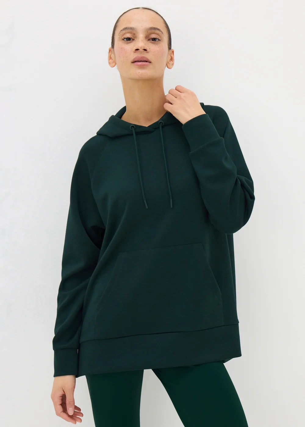 Souluxe Dark Green Longline Hoodie - S Image 1