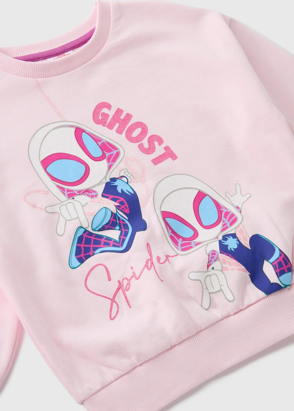 Marvel Girls Pink Ghost Spider Sweatshirt (1-7yrs) - 1-1.5 Yrs Image 2
