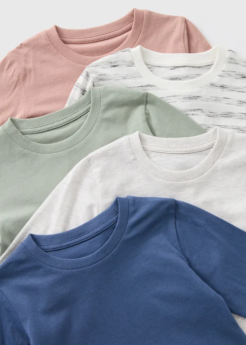5 Pack Boys Multicolour Textured Long Sleeve Tops (1-7yrs) - 1-1.5 Yrs Image 2
