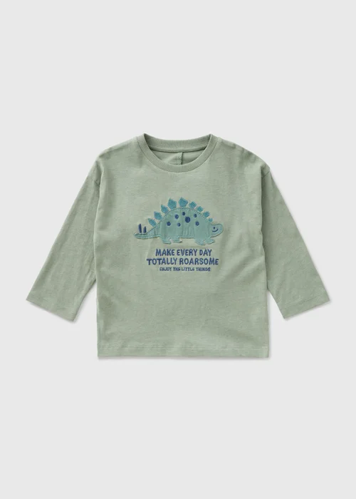 Boys Green Dino Long Sleeve Top (1-7yrs) - 1-1.5 Yrs Image 1