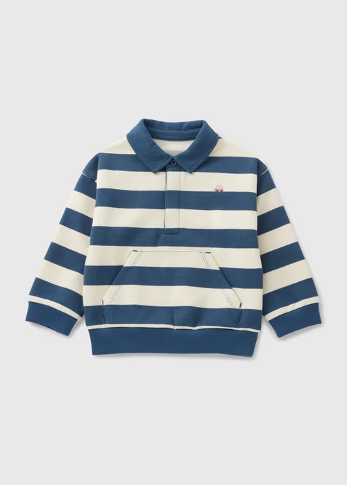 Boys Navy Stripe Rugby Sweatshirt (1-7yrs) - 1-1.5 Yrs Image 1