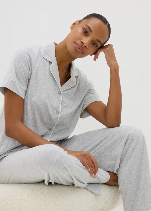 Grey Button Up Pyjama Set - Extra small Image 1