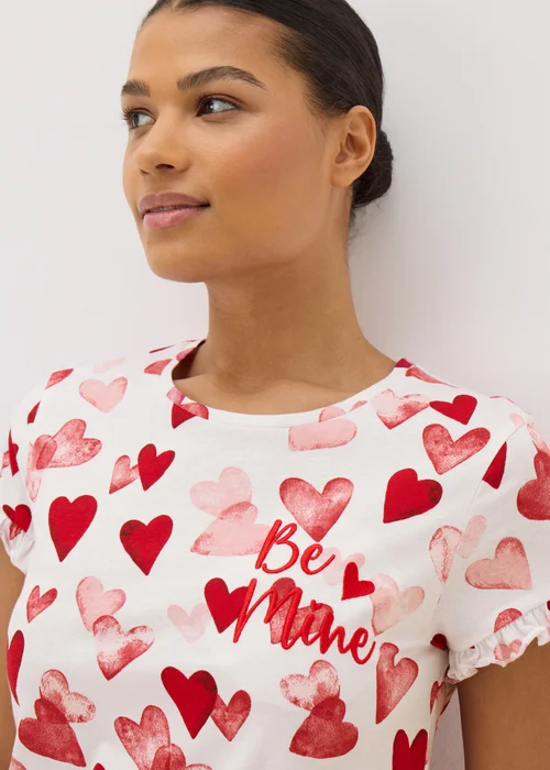 Cream Be Mine Frill Sleeve Pyjama Set - Extra small Image 1