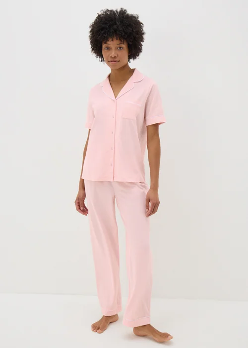 Pink Button Up Cotton Pyjama Set - Extra small Image 1