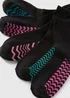 5 Pack Black Chevron Socks - One Size Image 2