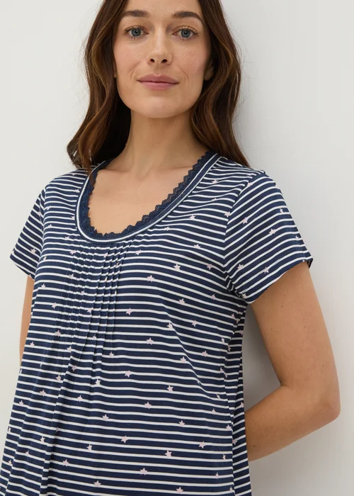 Navy Stripe & Star Nightie - Small Image 2