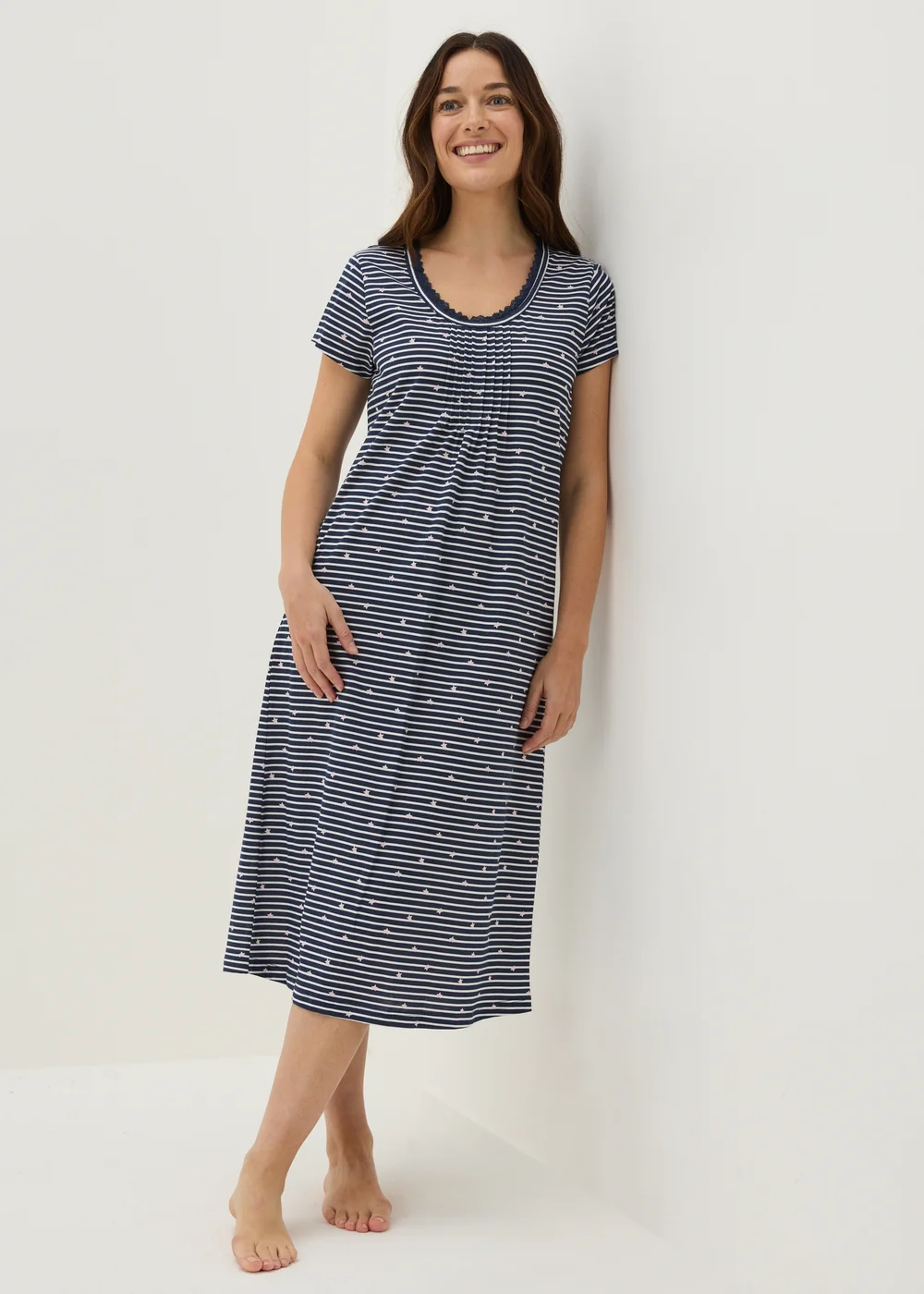 Navy Stripe & Star Nightie - Small Image 1