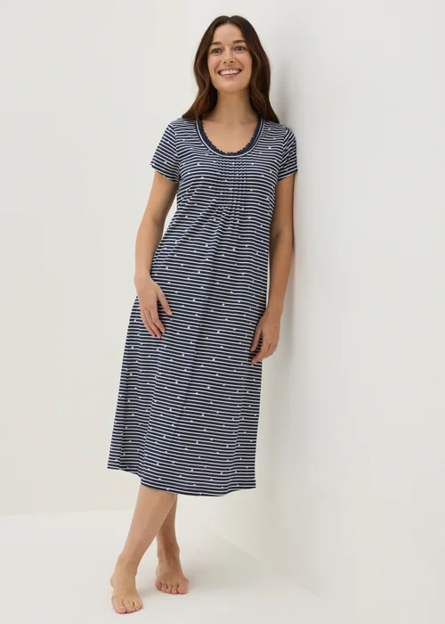 Navy Stripe & Star Nightie - Small Image 1